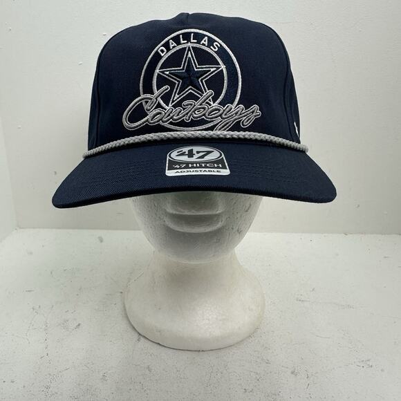 NWT '47 Brand Hitch Dallas Cowboys NFL Snapback Rope Hat Cap Blue Adjustable - Picture 2 of 8